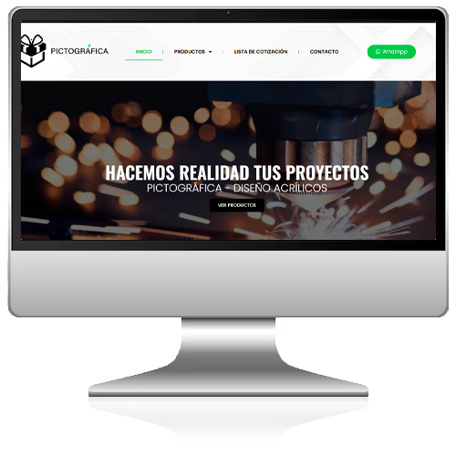 Captura del sitio web Acrílicos Pictográfica